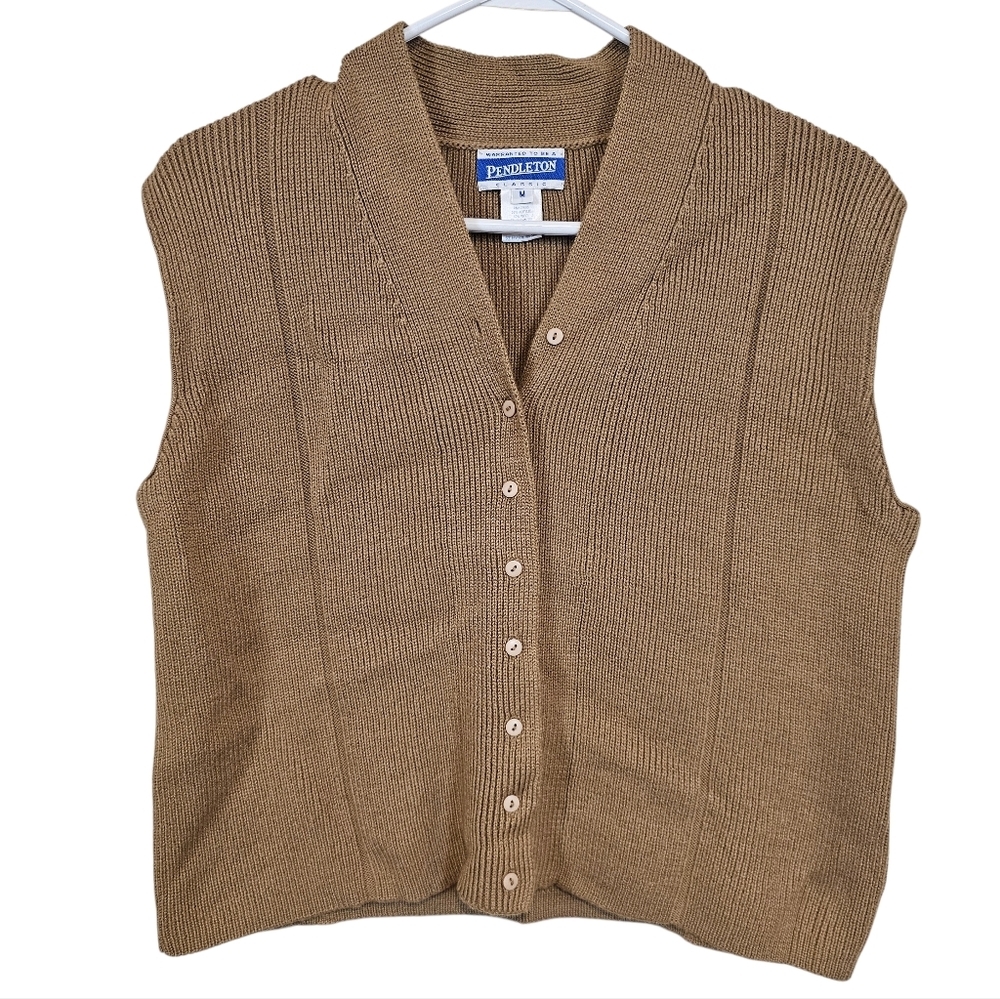 Pendleton 90s Wool Cashmere Sleeveless Sweater Old Money Vest Ribbed